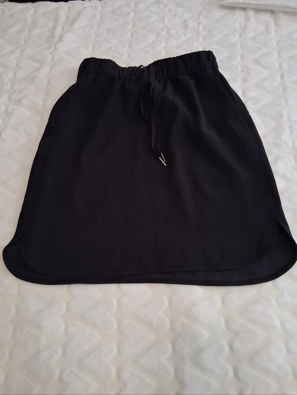 Black Drawstring Casual Skirt